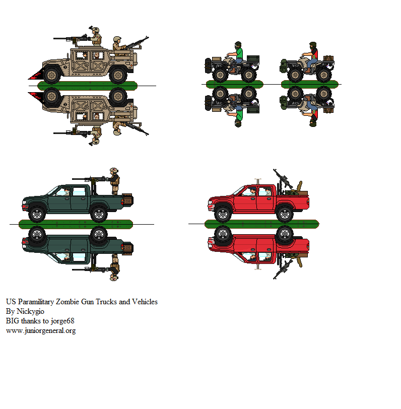 Us paramilitary Gun trucks and vehicles